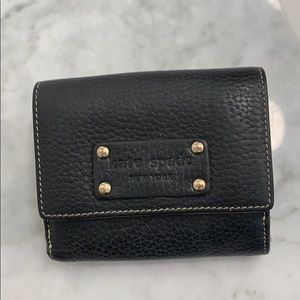 Kate spade black and gold wallet